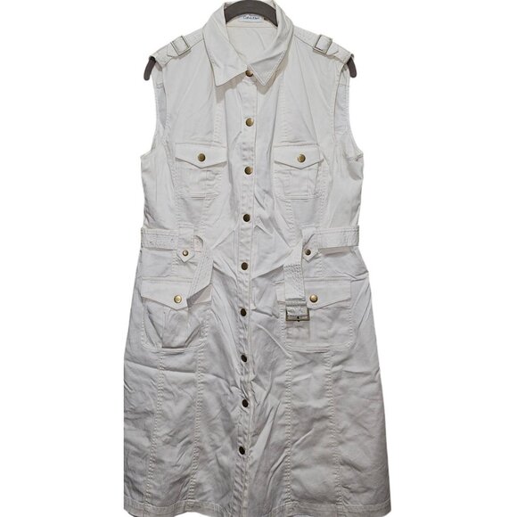 Calvin Klein White Elegant Dress - Picture 3 of 10